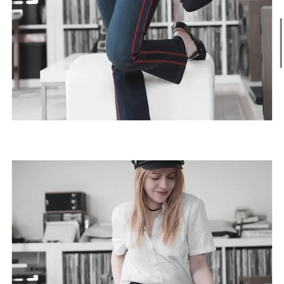 VERONICA Beard Carolyn 10" Baby Boot Jeans Flare
Crop Mid-Rise Stripe Size 24 - Picture 3 of 7